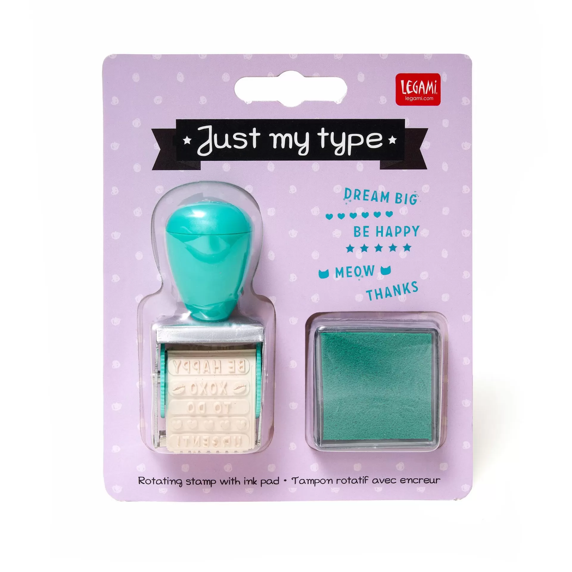 Legami Milano Mehr Schreibwaren^Drehstempel mit Stempelkissen - Just My Type