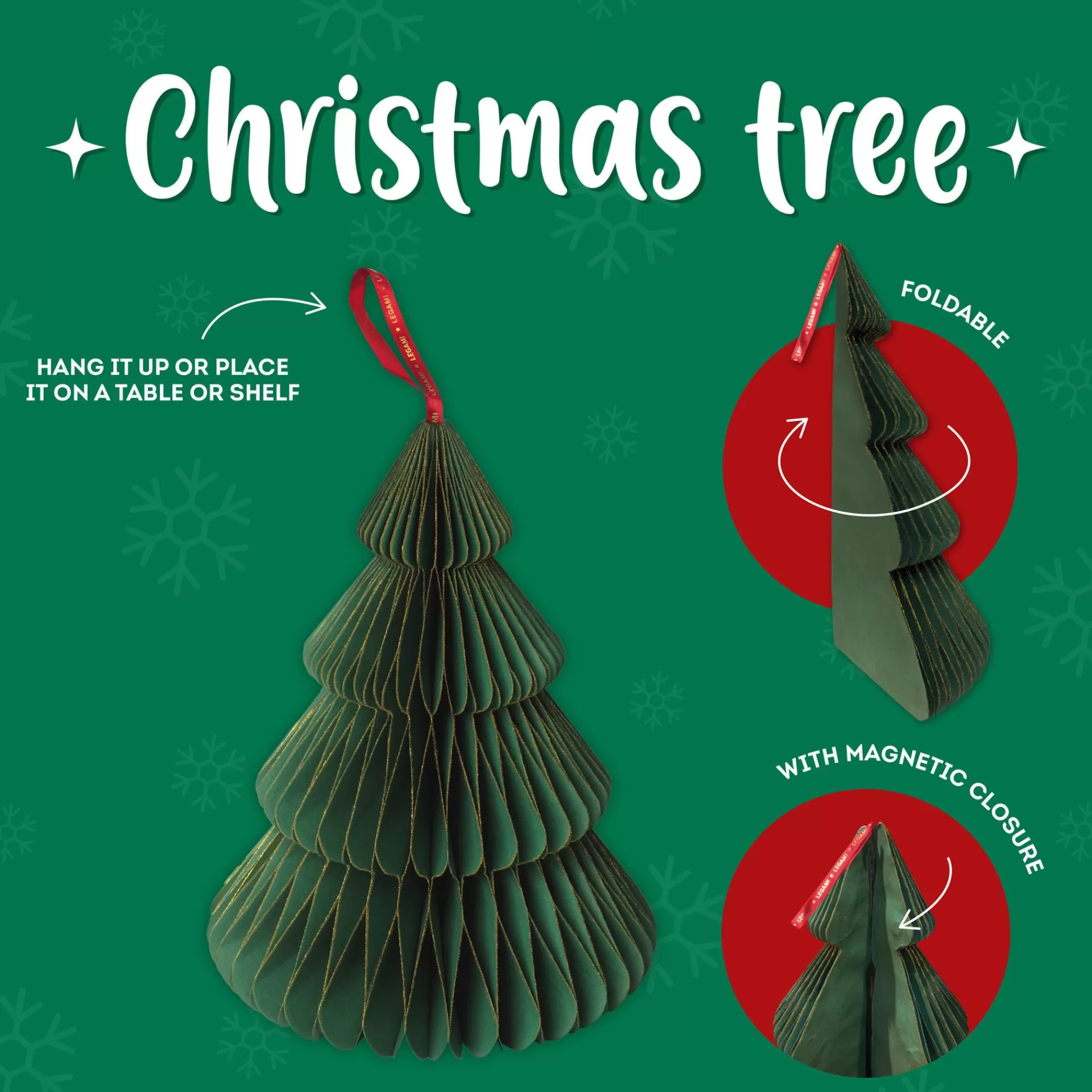 Legami Milano Party-Accessoires^Falt-Weihnachtsbaum aus Papier