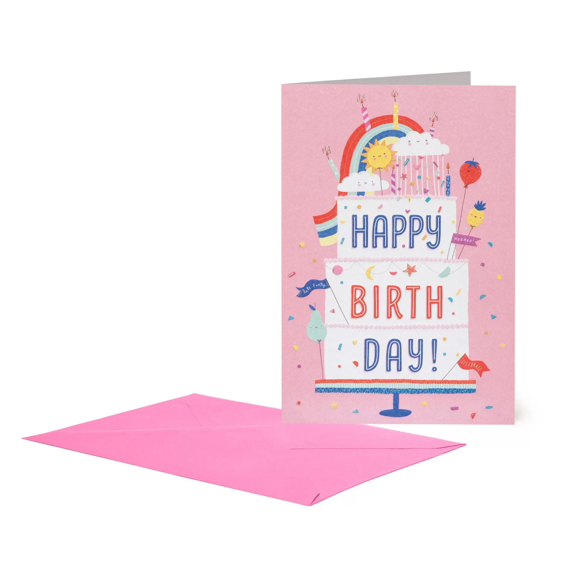 Legami Milano Geburtstagskarten^Glückwunschkarte Geburtstag - Rainbow Cake