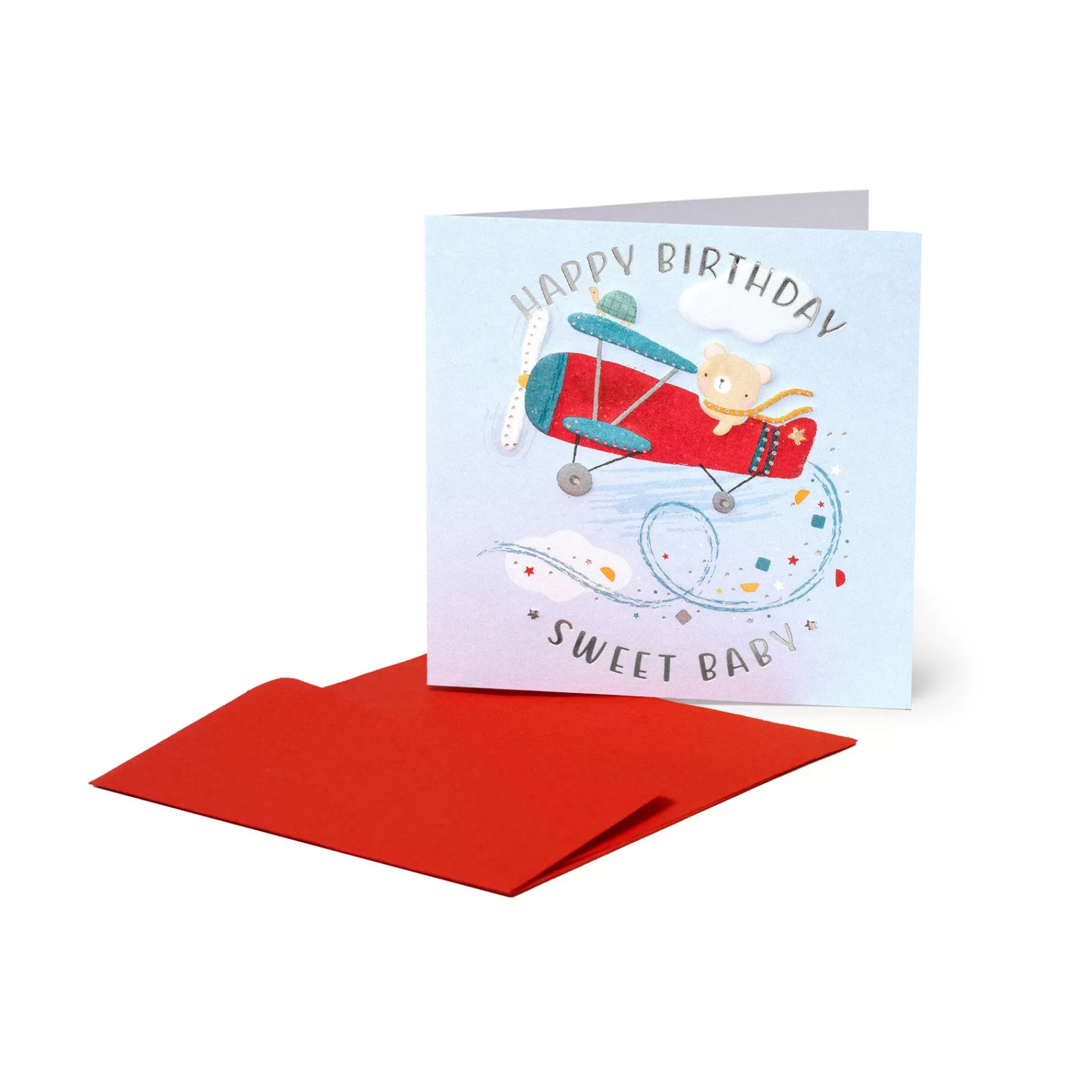 Legami Milano Geburtstagskarten^Glückwunschkarte Geburtstag - Teddy Plane