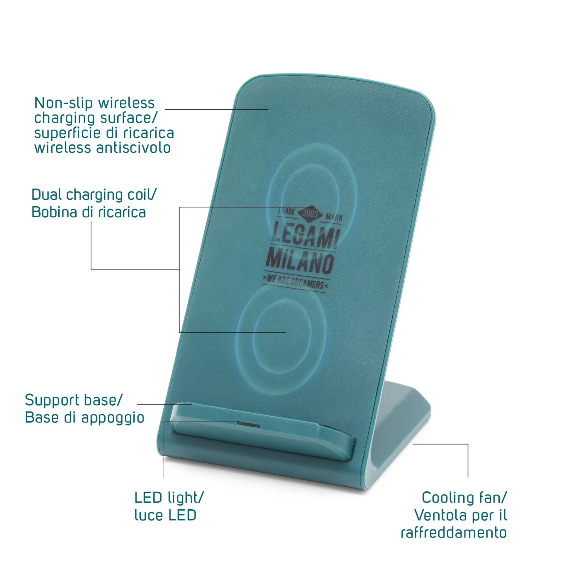 Legami Milano Power-Banks Und Ladegeräte^Kabellose Ladestation mit Halterung - Super Fast