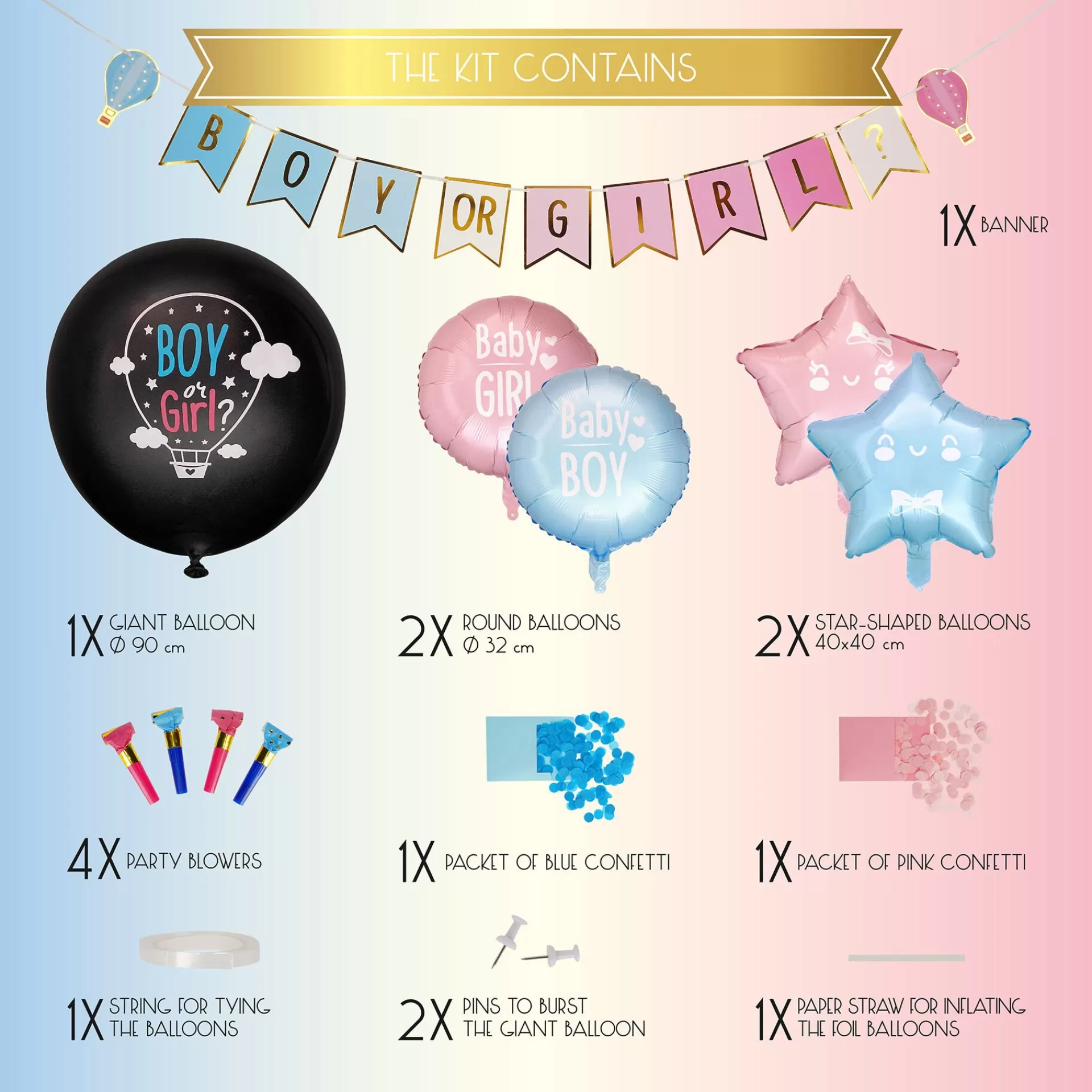Legami Milano Party-Accessoires^Kit für Gender Reveal Party