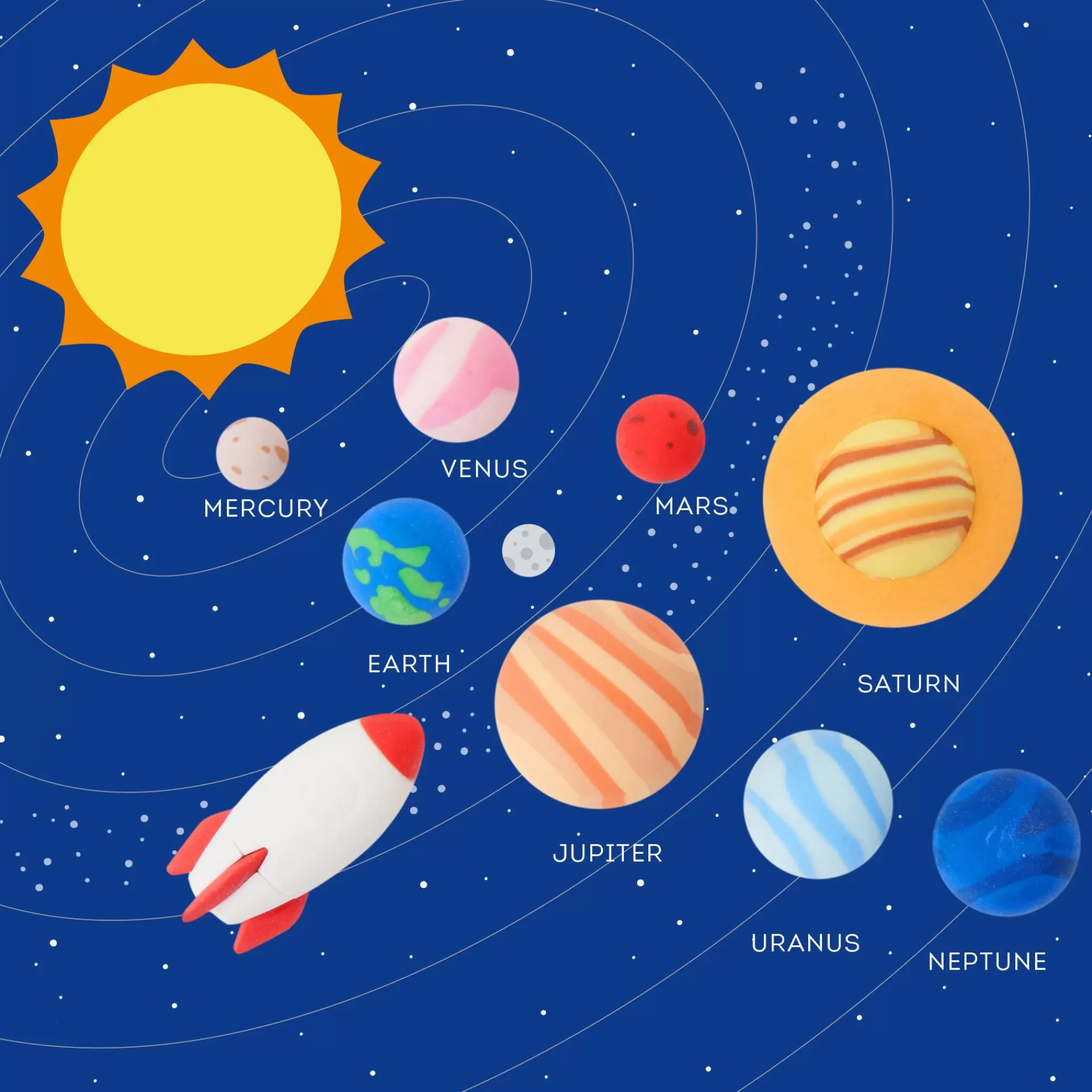 Legami Milano Radiergummis Und Korrekturroller^9 Radiergummis im Set - Solar System