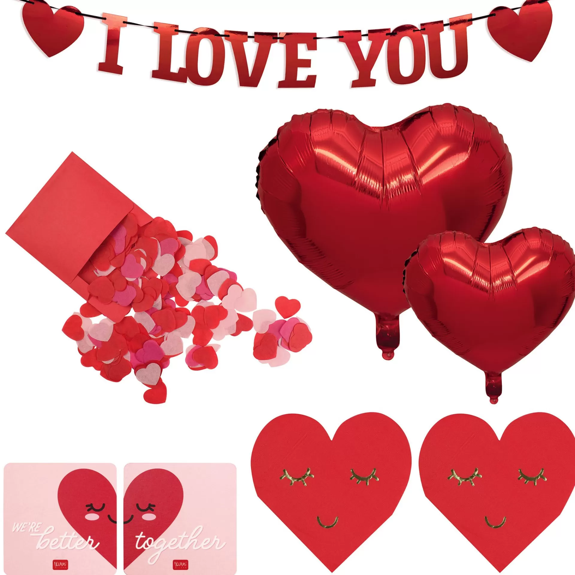 Legami Milano Party-Accessoires^Romantisches Abenddekorationsset - Love Is in The Air