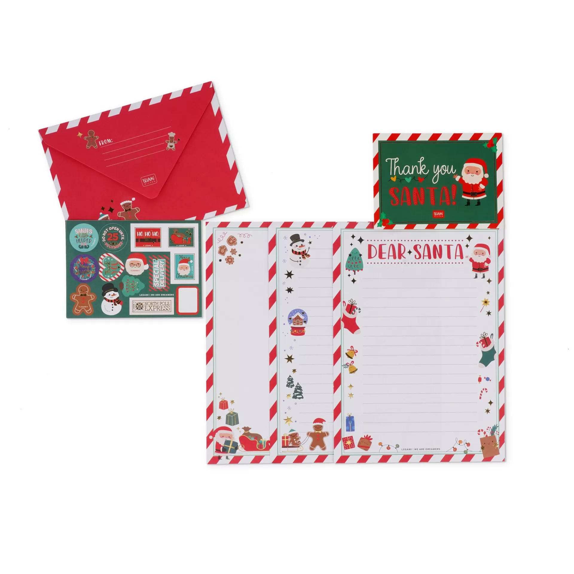 Legami Milano Party-Accessoires^Set für Brief an den Weihnachtsmann