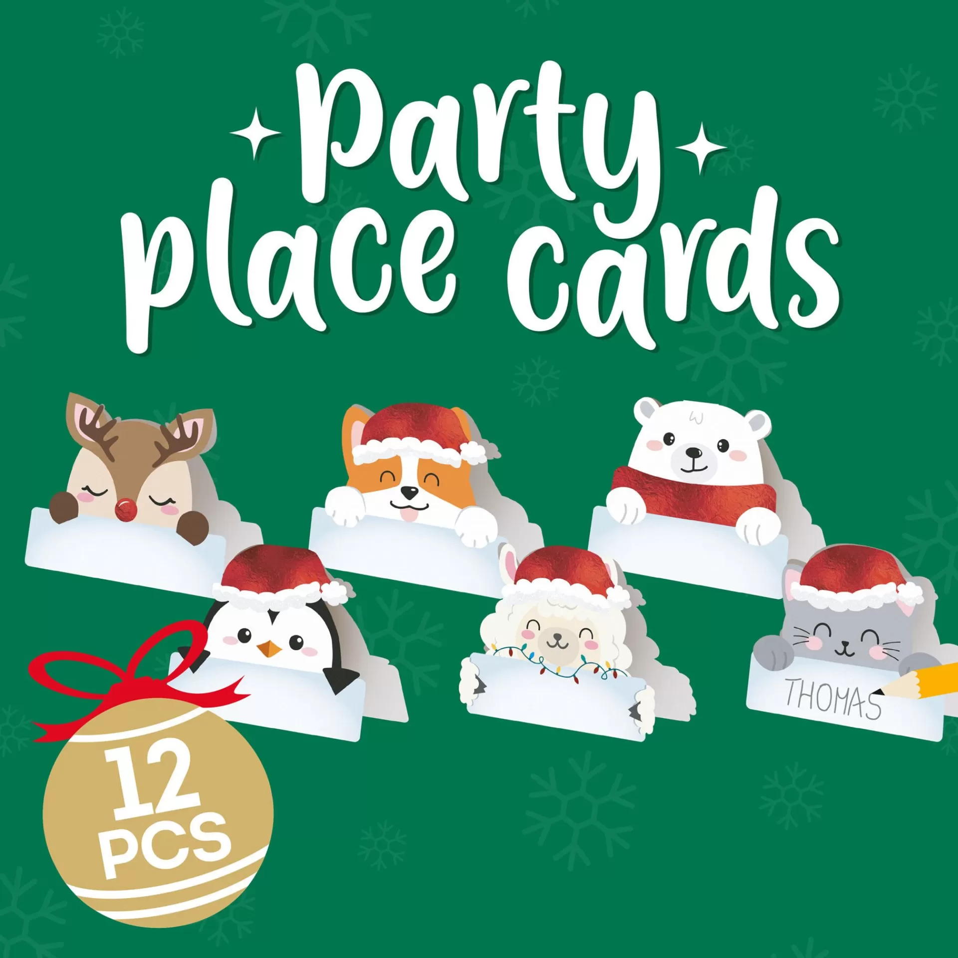 Legami Milano Party-Accessoires^Set mit 12 weihnachtlichen Tischkärtchen