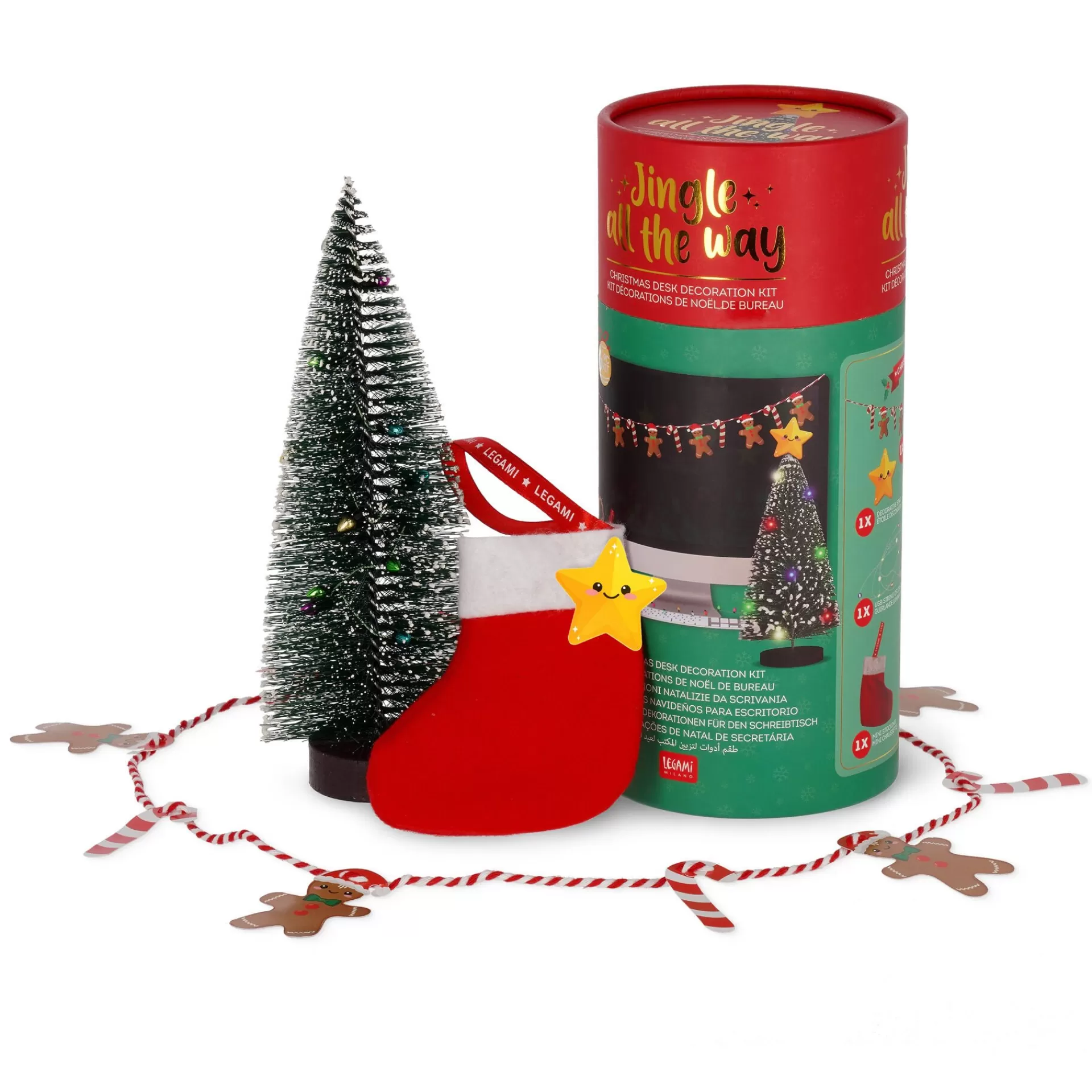 Legami Milano Party-Accessoires^Set mit Weihnachtsdekorationen für den Schreibtisch
