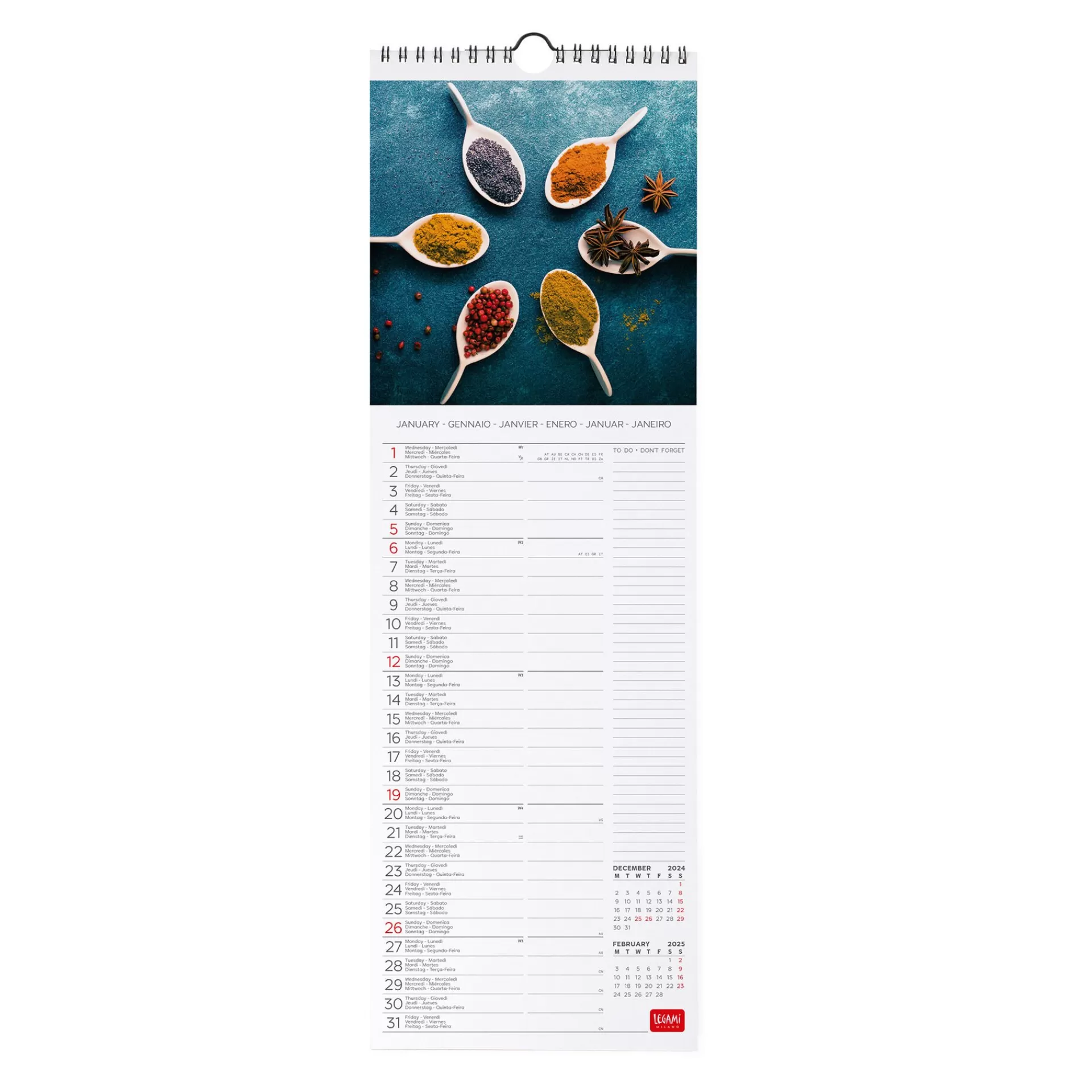 Legami Milano Wandkalender^Wandkalender 2025 - 16 x 49 cm