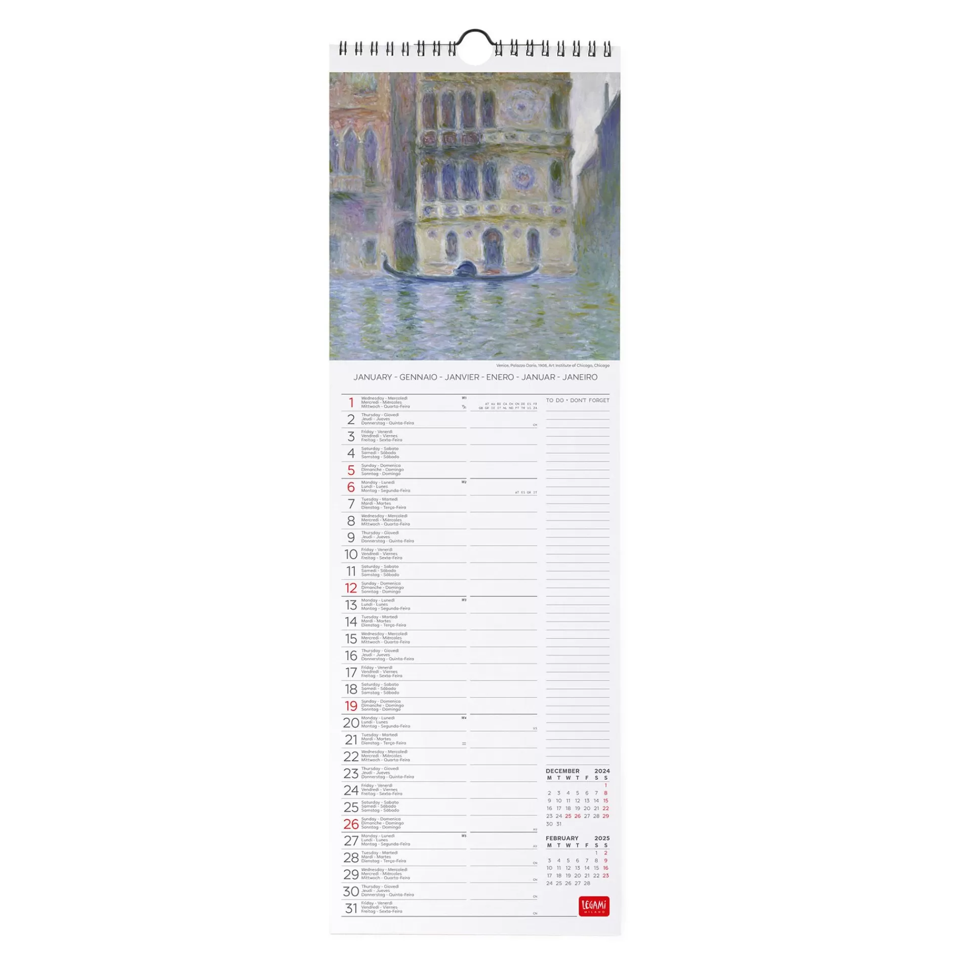 Legami Milano Wandkalender^Wandkalender 2025 - 16 x 49 cm